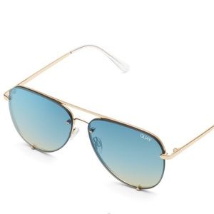 QUAY Australia High Key Rimless Aviator Sunglasses